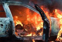 Hacıqabulda yol polisinin avtomobili yandı
